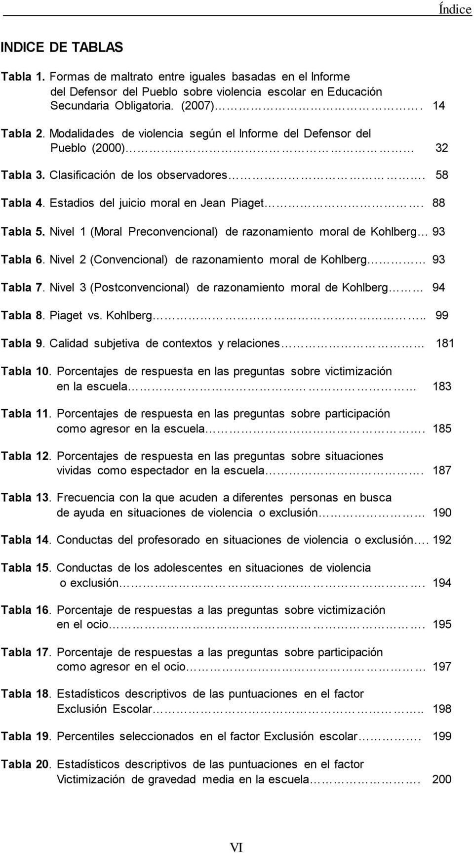 Nivel 1 (Moral Preconvencional) de razonamiento moral de Kohlberg 93 Tabla 6. Nivel 2 (Convencional) de razonamiento moral de Kohlberg 93 Tabla 7.