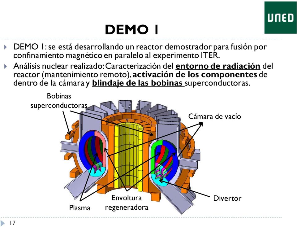 Análisis nuclear realizado: Caracterización del entorno de radiación del reactor (mantenimiento remoto),