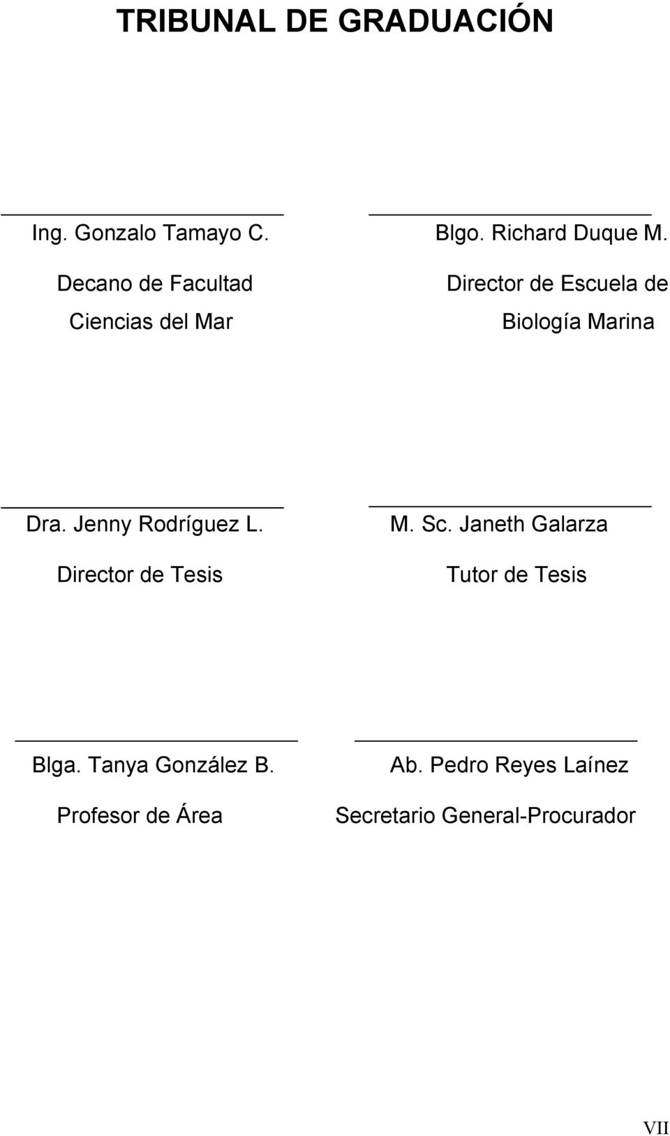Jenny Rodríguez L. Director de Tesis M. Sc. Janeth Galarza Tutor de Tesis Blga.
