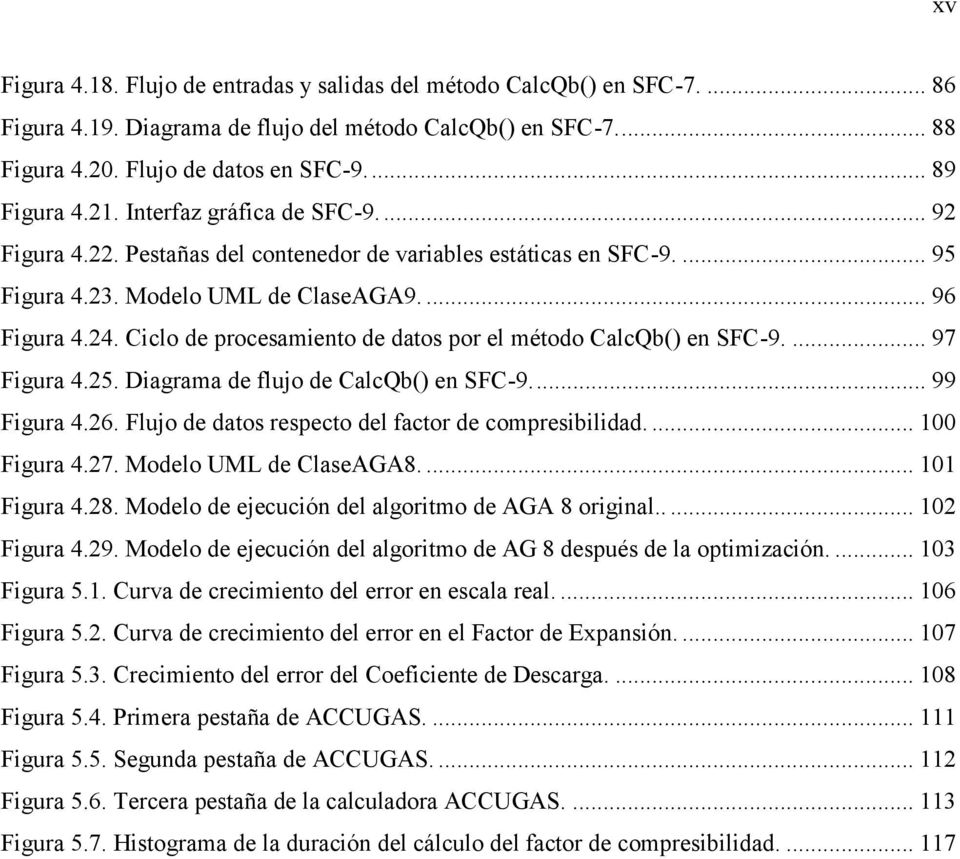 Ciclo de procesamiento de datos por el método CalcQb() en SFC-9.... 97 Figura 4.25. Diagrama de flujo de CalcQb() en SFC-9.... 99 Figura 4.26. Flujo de datos respecto del factor de compresibilidad.