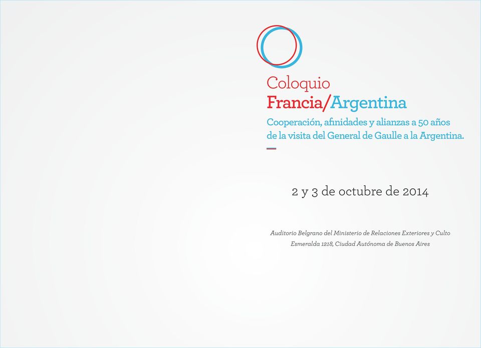 2 y 3 de octubre de 2014 Auditorio Belgrano del Ministerio de