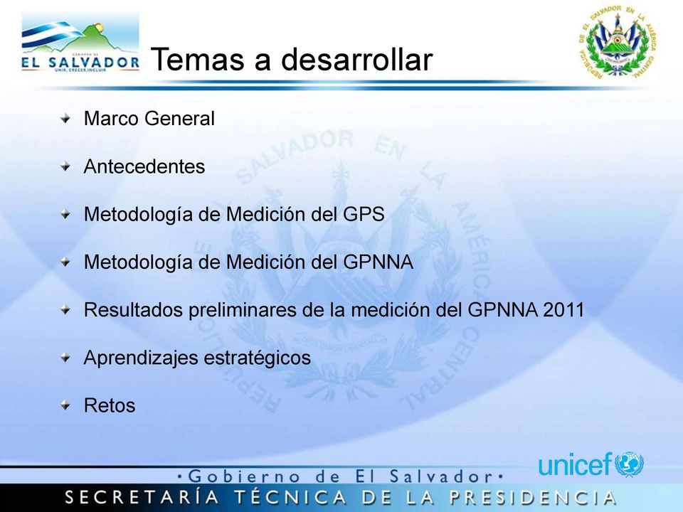 Medición del GPNNA Resultados preliminares de la