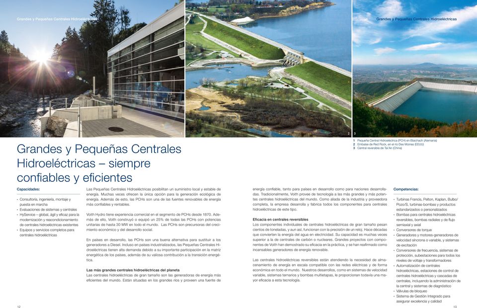 y servicios completos para centrales hidroeléctricas 12 Las Pequeñas Centrales Hidroeléctricas posibilitan un suministro local y estable de energía.