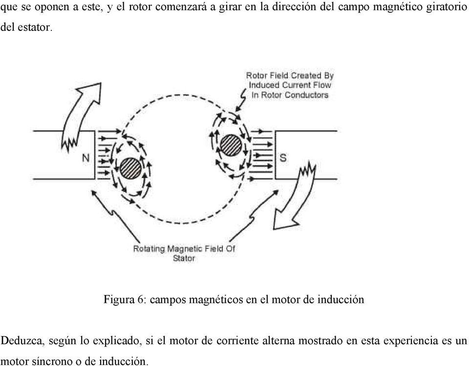 Figura 6: campos magnéticos en el motor de inducción Deduzca, según lo