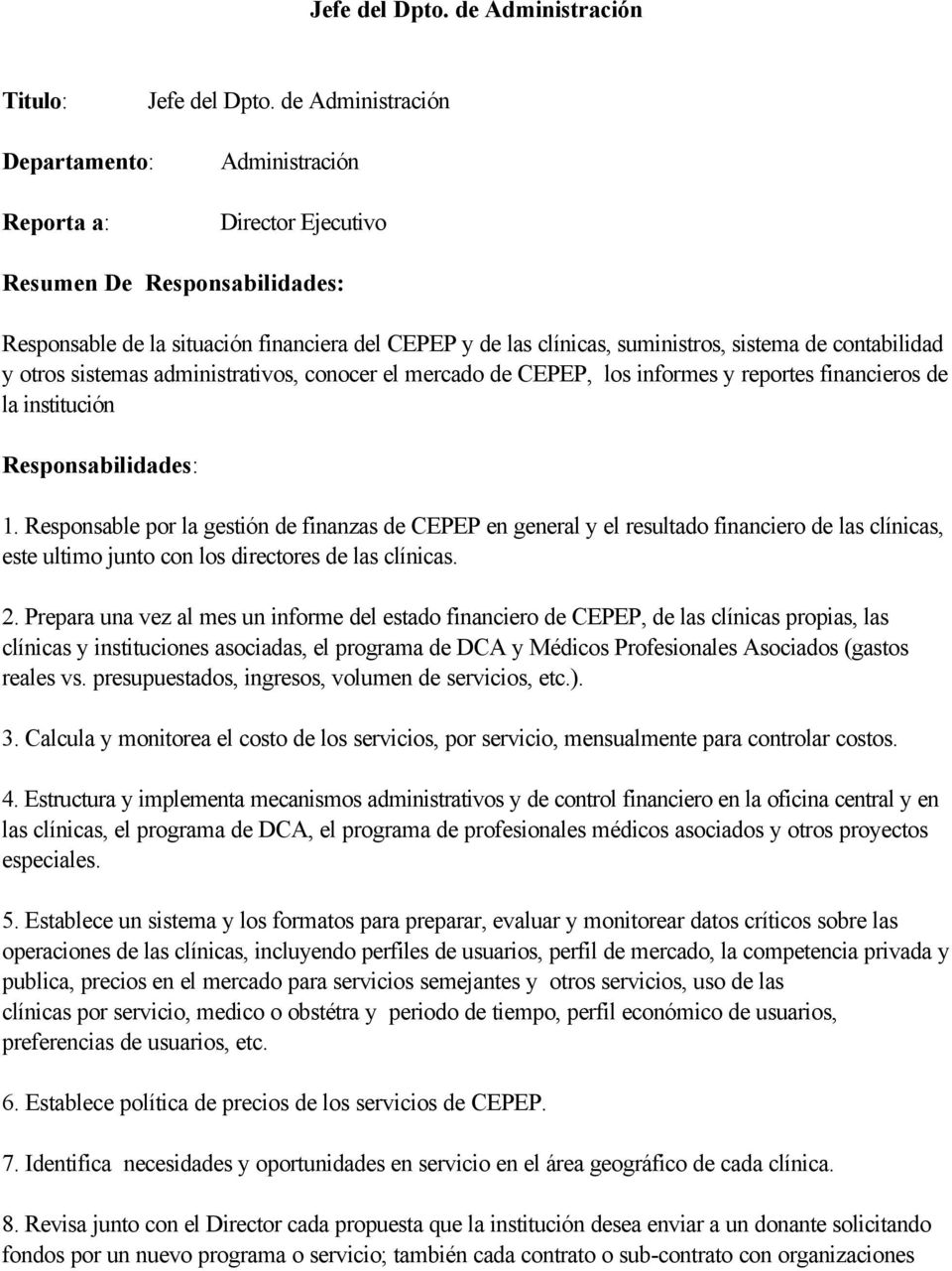 CEPEP, los informes y reportes financieros de la institución 1.