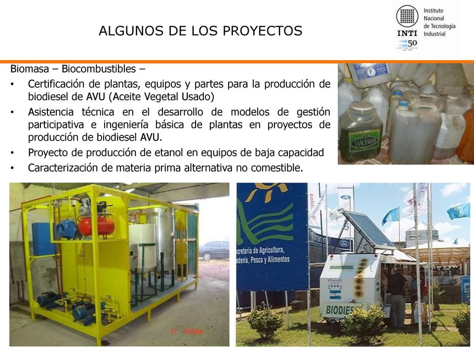 gestión participativa e ingeniería básica de plantas en proyectos de producción de biodiesel AVU.