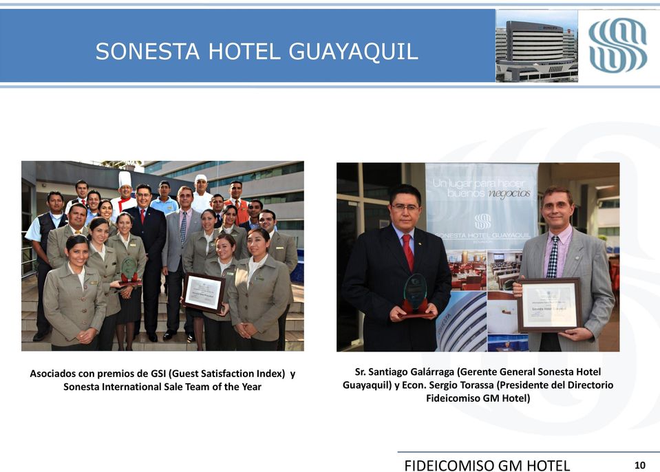 Sr. Santiago Galárraga (Gerente General Sonesta Hotel Guayaquil) y