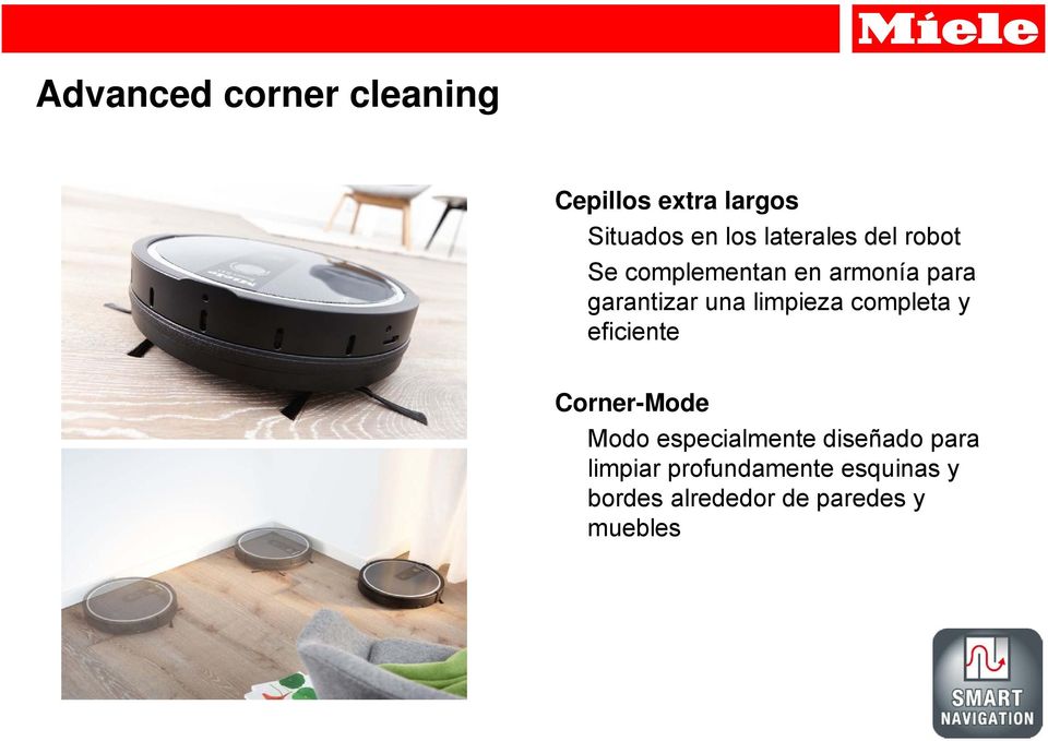 limpieza completa y eficiente Corner-Mode Modo especialmente
