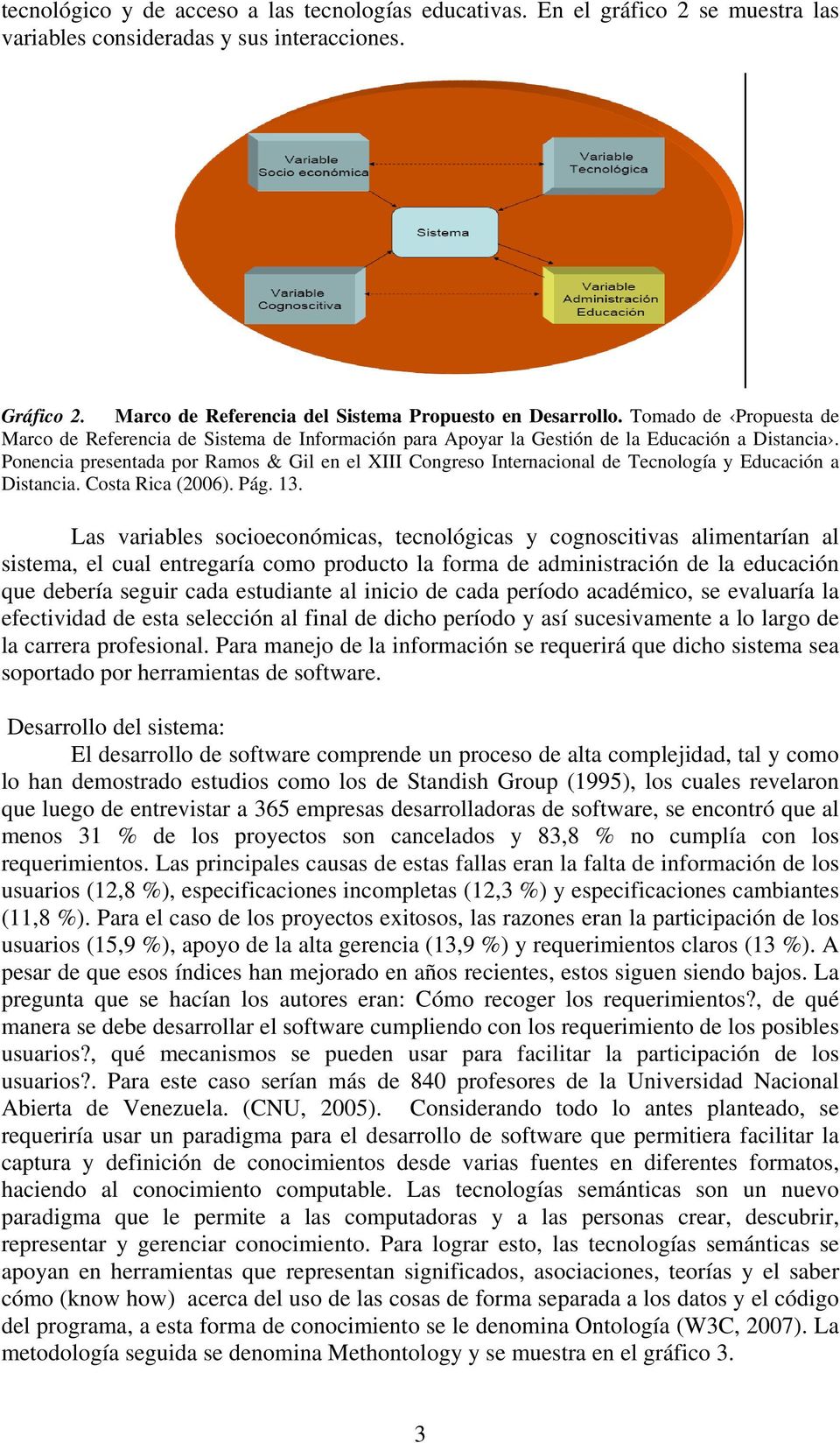 Ponencia presentada por Ramos & Gil en el XIII Congreso Internacional de Tecnología y Educación a Distancia. Costa Rica (2006). Pág. 13.