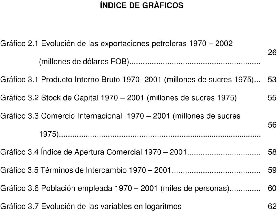 2 Stock de Capital 1970 2001 (millones de sucres 1975) 55 Gráfico 3.3 Comercio Internacional 1970 2001 (millones de sucres 1975).