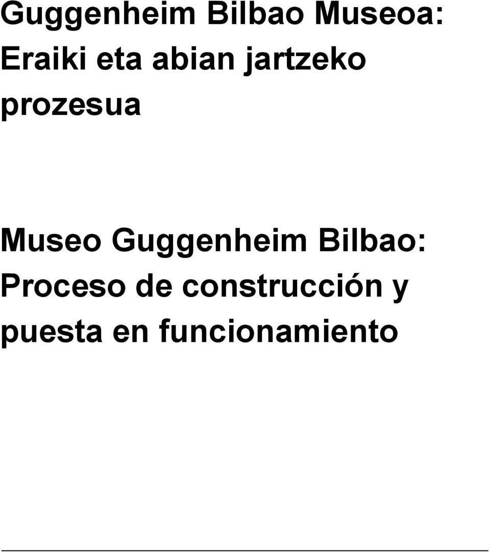 Guggenheim Bilbao: Proceso de