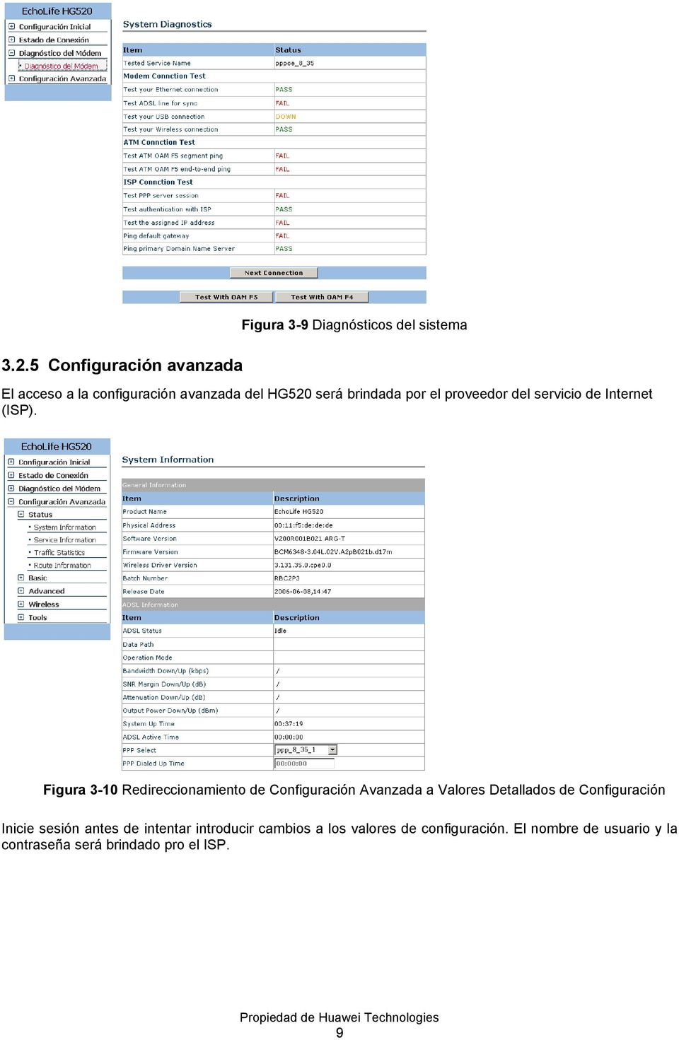 Figura 3-10 Redireccionamiento de Configuración Avanzada a Valores Detallados de Configuración Inicie