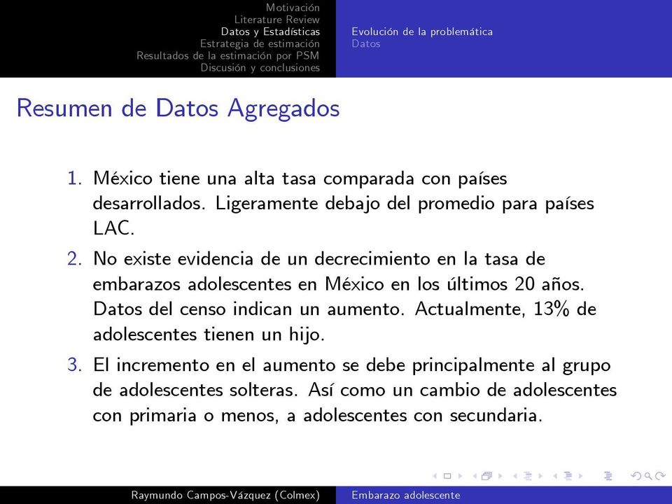 No existe evidencia de un decrecimiento en la tasa de embarazos adolescentes en México en los últimos 20 años.