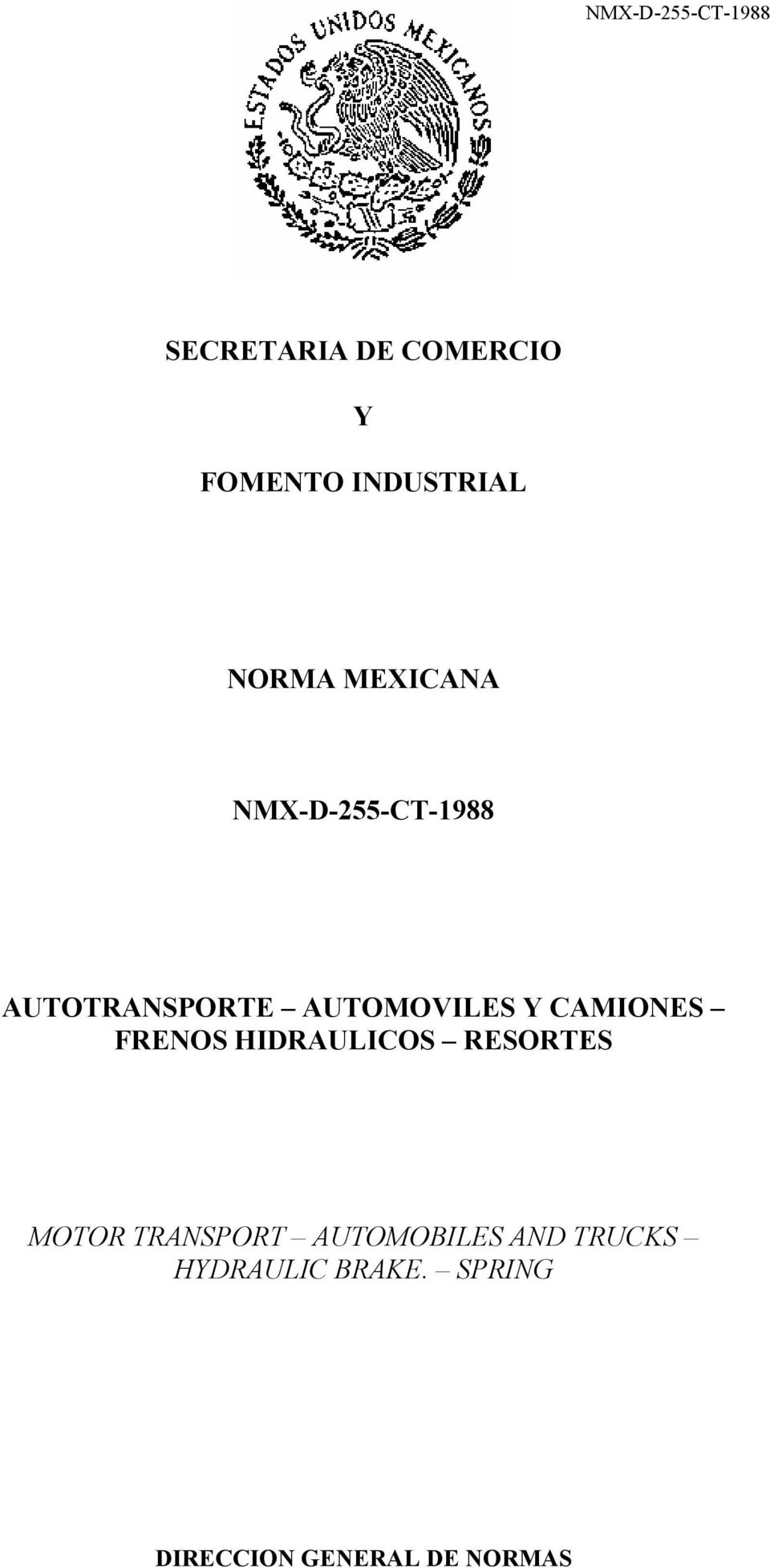 FRENOS HIDRAULICOS RESORTES MOTOR TRANSPORT AUTOMOBILES