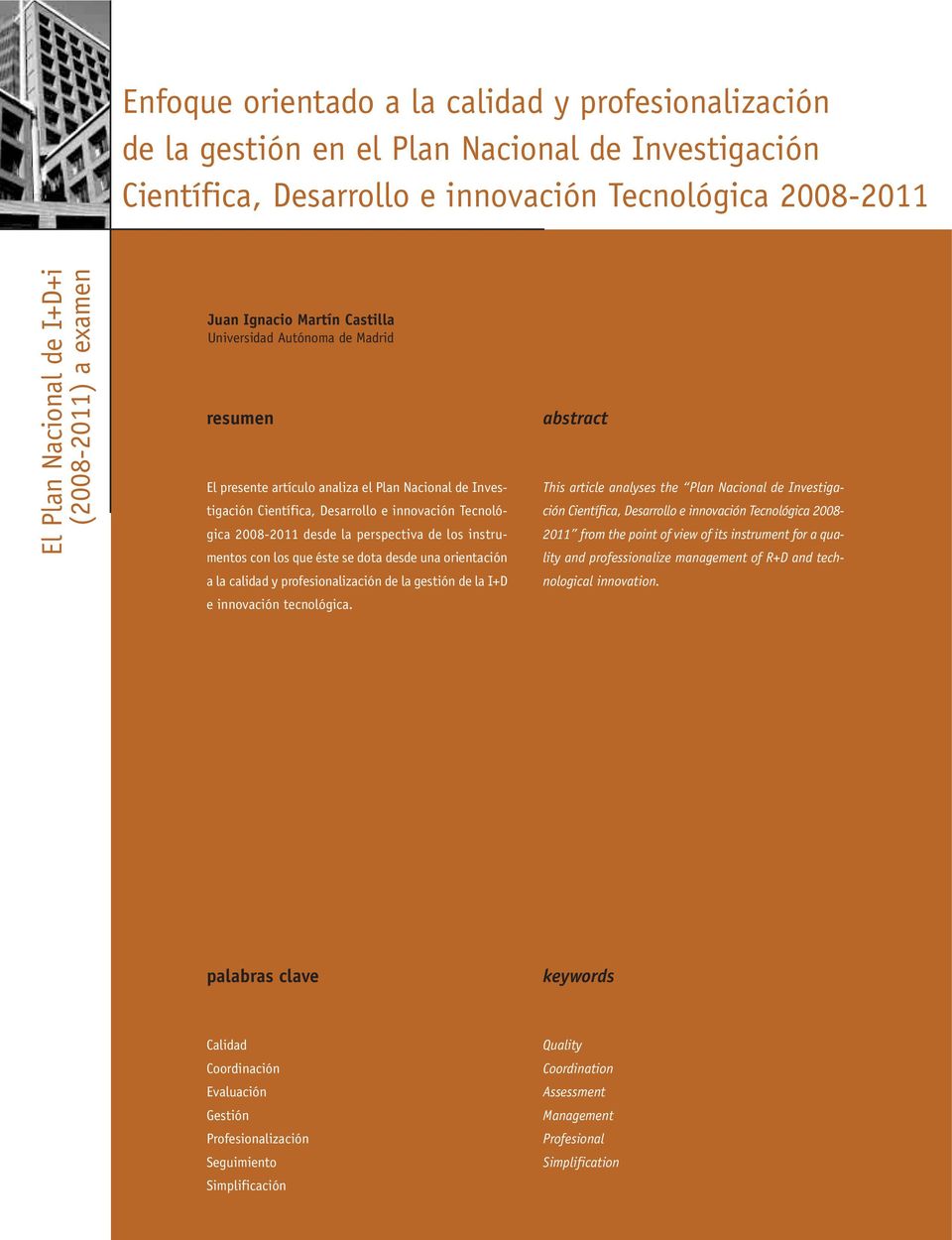 I+D e innovación tecnológica.