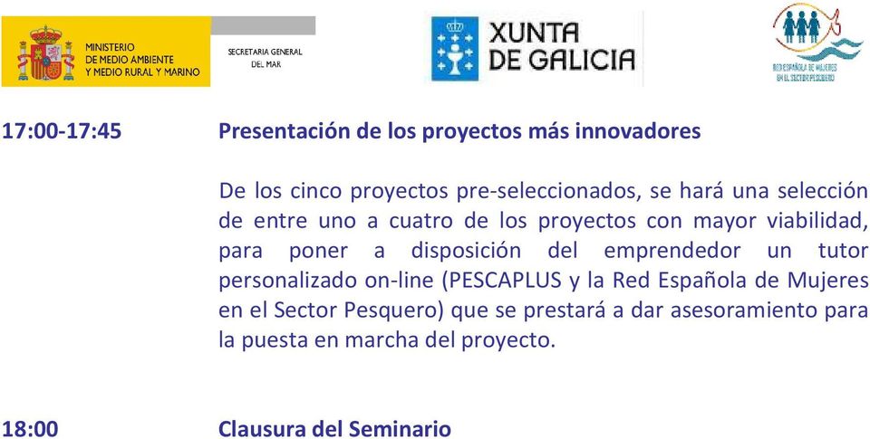 del emprendedor un tutor personalizado on-line (PESCAPLUS y la Red Española de Mujeres en el Sector