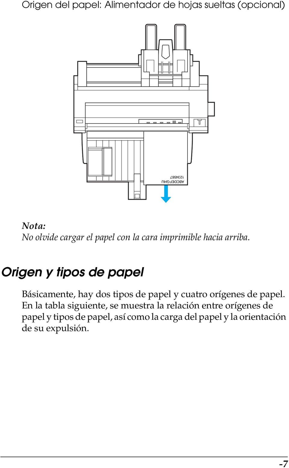 Origen y tipos de papel Básicamente, hay dos tipos de papel y cuatro orígenes de papel.
