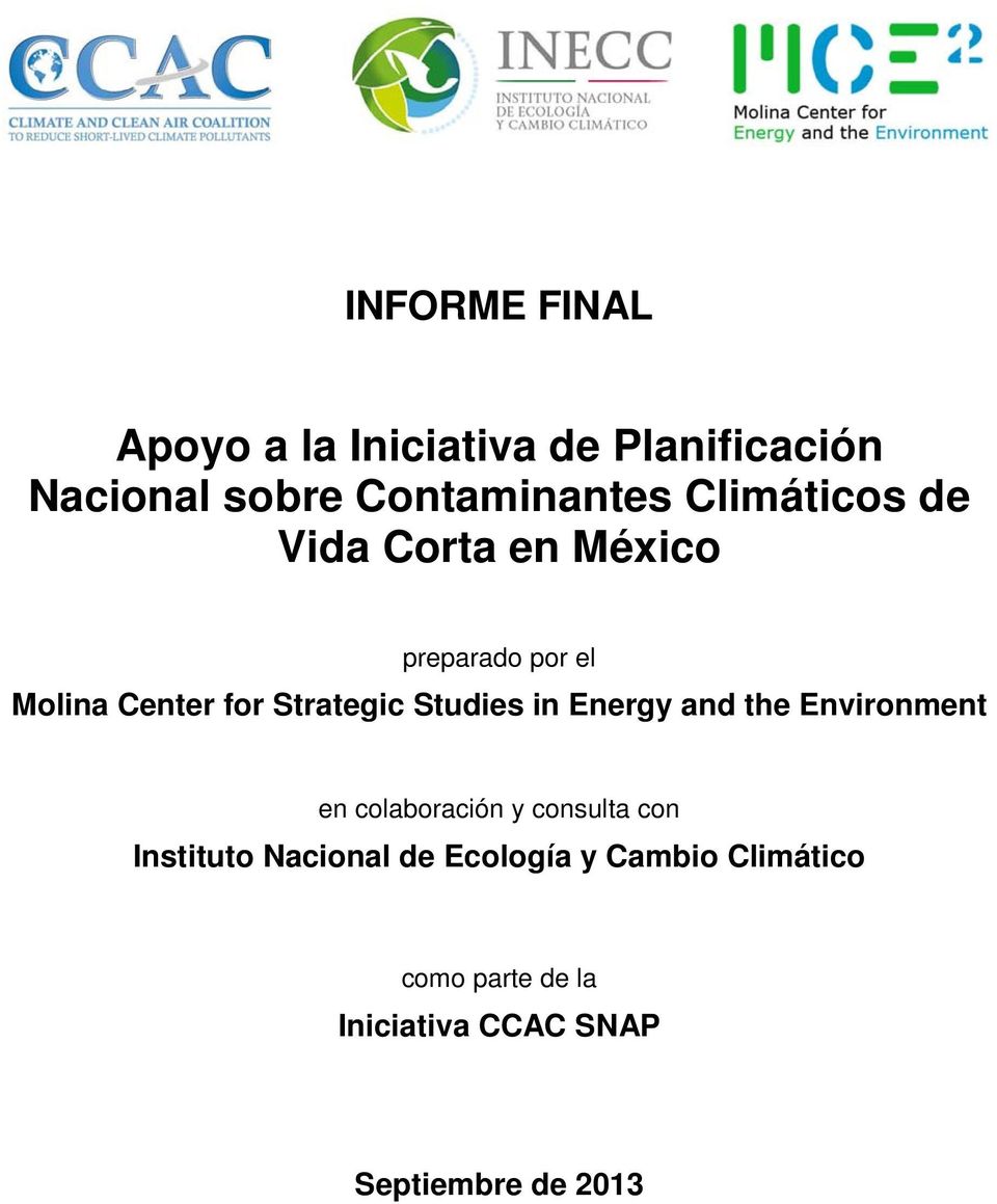Studies in Energy and the Environment en colaboración y consulta con Instituto