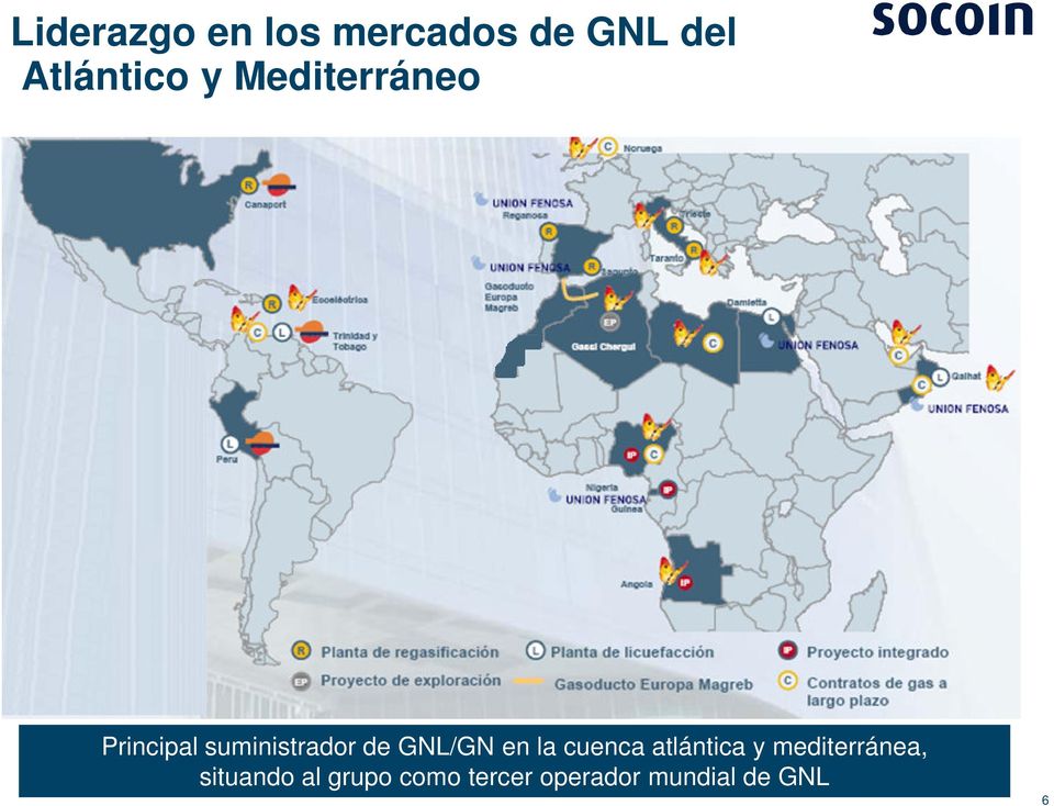 GNL/GN en la cuenca atlántica y mediterránea,