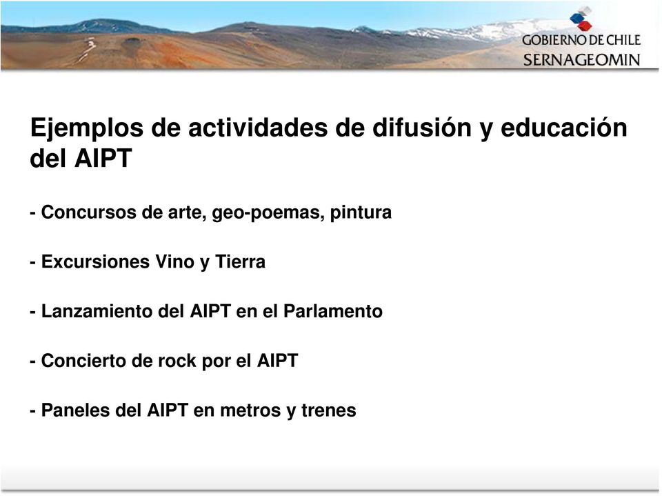 y Tierra - Lanzamiento del AIPT en el Parlamento -