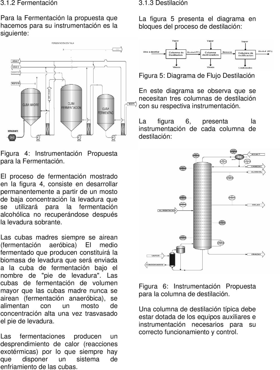 La figura 6, presenta la instrumentación de cada columna de destilación: Figura 4: Instrumentación Propuesta para la Fermentación.