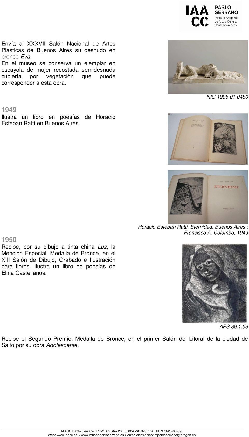 0480 1949 Ilustra un libro en poesías de Horacio Esteban Ratti en Buenos Aires.