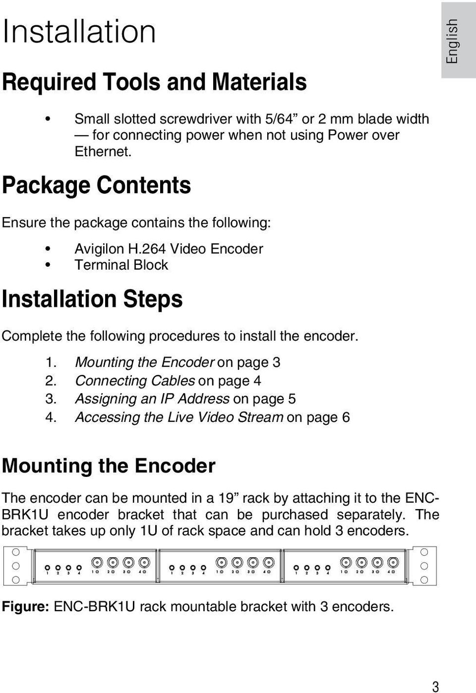 Mounting the Encoder on page 3 2. Connecting Cables on page 4 3. Assigning an IP Address on page 5 4.