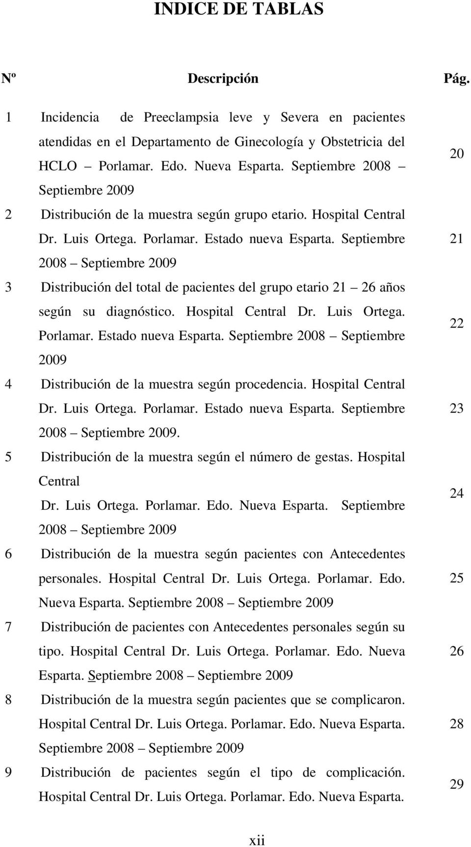 Septiembre 2008 Septiembre 2009 3 Distribución del total de pacientes del grupo etario 21 26 años según su diagnóstico. Hospital Central Dr. Luis Ortega. Porlamar. Estado nueva Esparta.