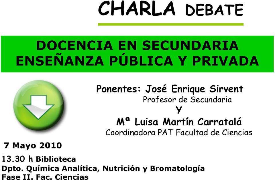 Martín Carratalá Coordinadora PAT Facultad de Ciencias 13.