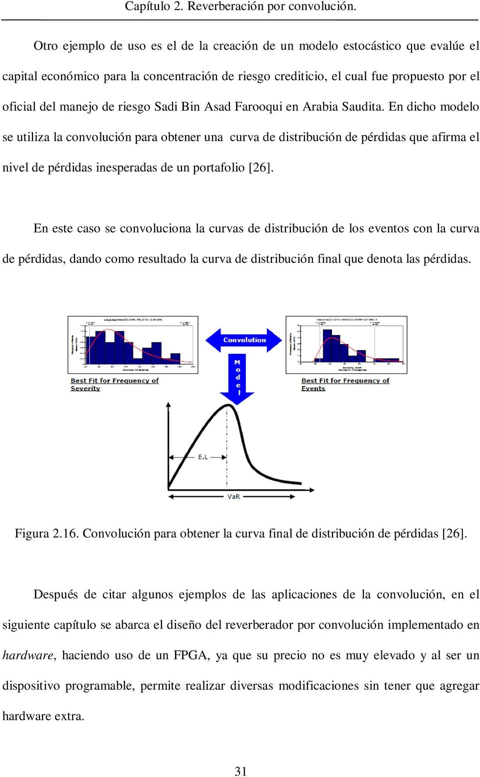 En dicho modelo se utiliza la convolución para obtener una curva de distribución de pérdidas que afirma el nivel de pérdidas inesperadas de un portafolio [26].