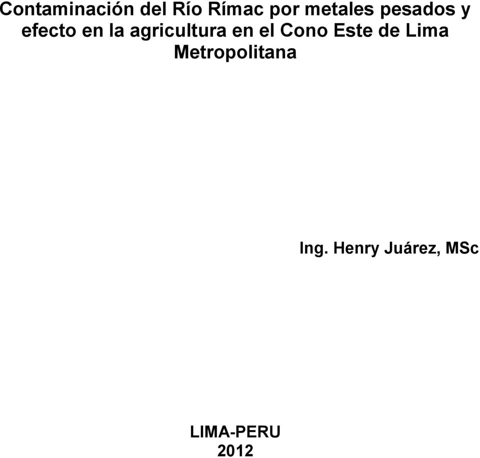 agricultura en el Cono Este de Lima