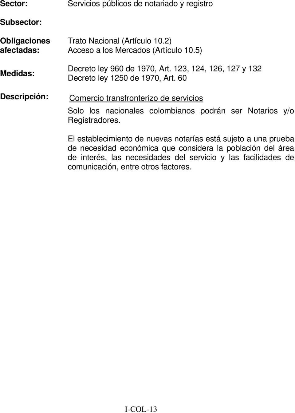 60 Solo los nacionales colombianos podrán ser Notarios y/o Registradores.