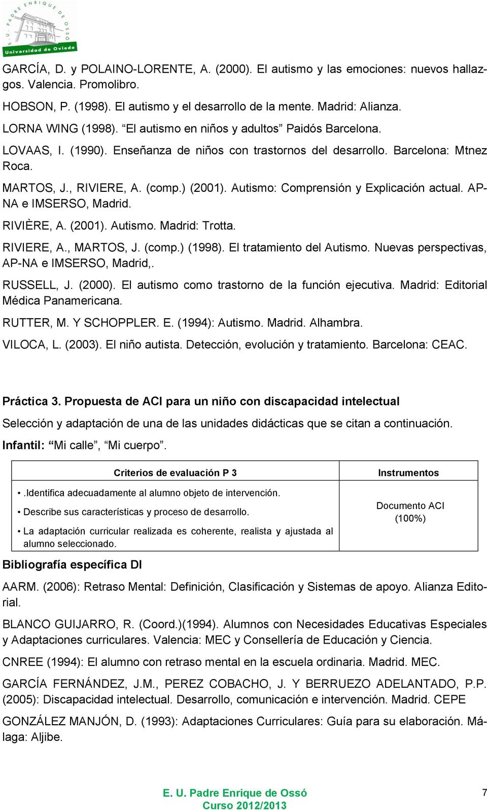 Autismo: Comprensión y Explicación actual. AP- NA e IMSERSO, Madrid. RIVIÈRE, A. (2001). Autismo. Madrid: Trotta. RIVIERE, A., MARTOS, J. (comp.) (1998). El tratamiento del Autismo.