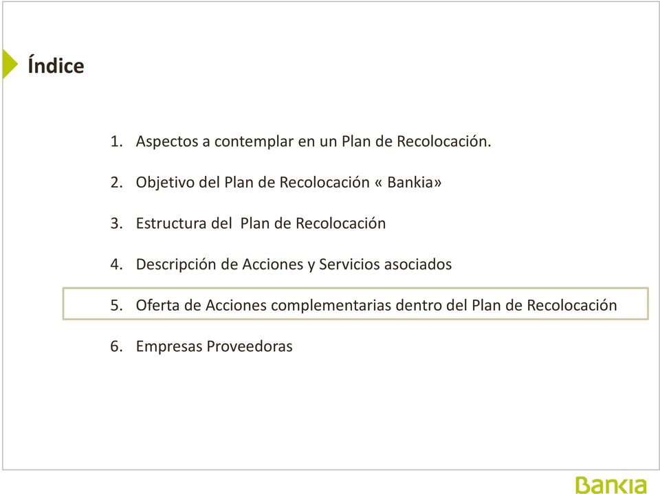 Estructura del Plan de Recolocación 4.