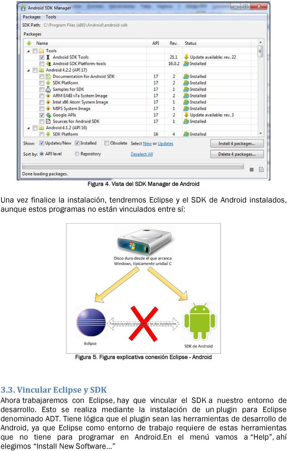Figura 5. Figura explicativa conexión Eclipse - Android 3.