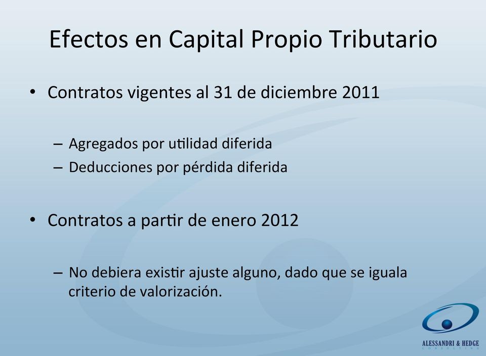por pérdida diferida Contratos a par9r de enero 2012 No debiera