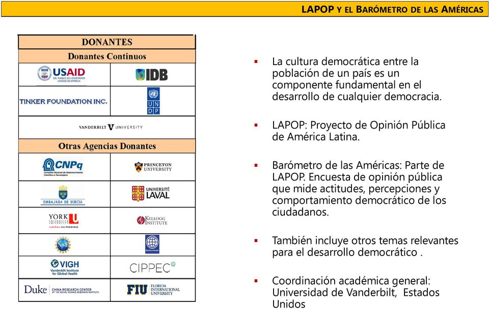 Barómetro de las Américas: Parte de LAPOP.