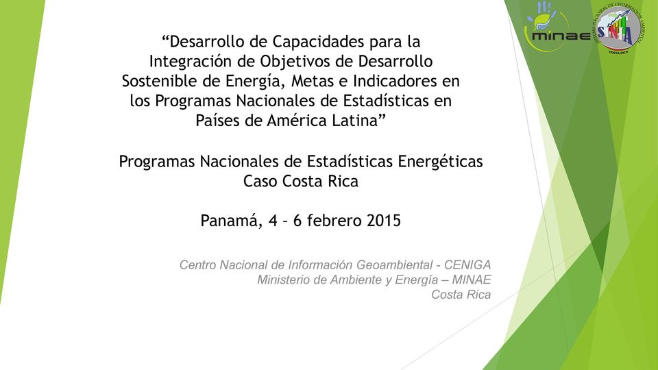 Latina Programas Nacionales de Estadísticas Energéticas Caso Costa Rica Panamá, 4 6 febrero