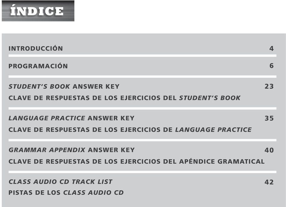 ejercicios de language practice 35 Grammar Appendix Answer Key CLAve DE RESPueSTaS de los
