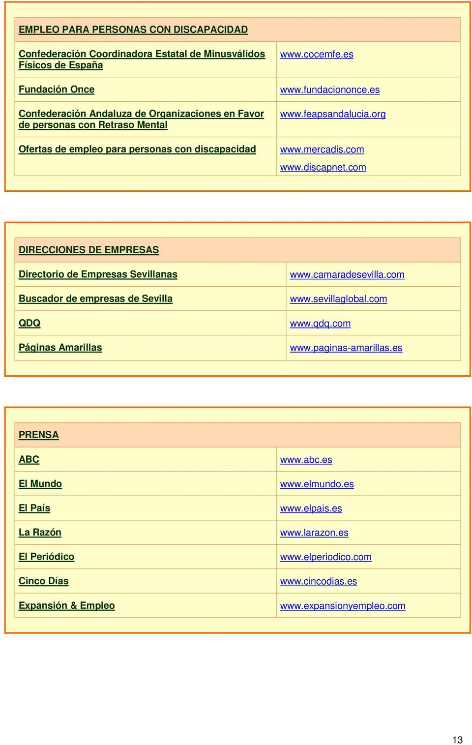 com DIRECCIONES DE EMPRESAS Directorio de Empresas Sevillanas Buscador de empresas de Sevilla QDQ Páginas Amarillas www.camaradesevilla.com www.sevillaglobal.com www.qdq.com www.paginas-amarillas.