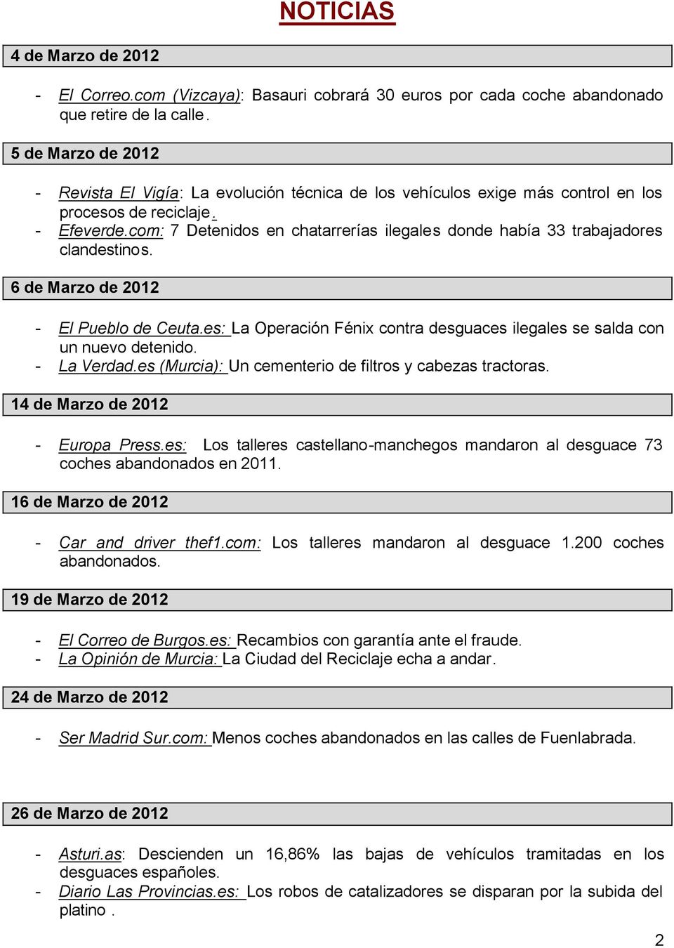 com: 7 Detenidos en chatarrerías ilegales donde había 33 trabajadores clandestinos. 6 de Marzo de 2012 - El Pueblo de Ceuta.
