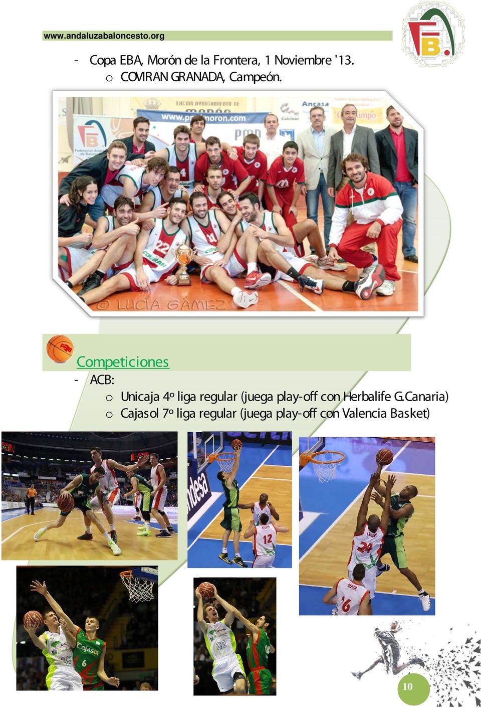 Competiciones - ACB: o Unicaja 4º liga regular (juega