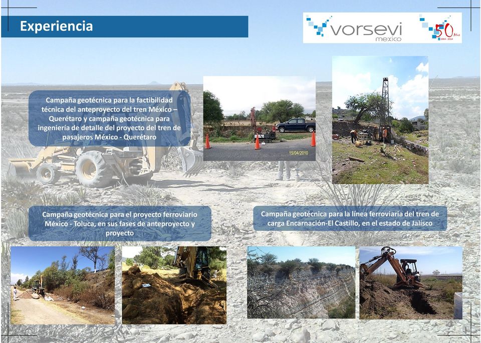 Campaña geotécnica para el proyecto ferroviario México - Toluca, en sus fases de anteproyecto y proyecto