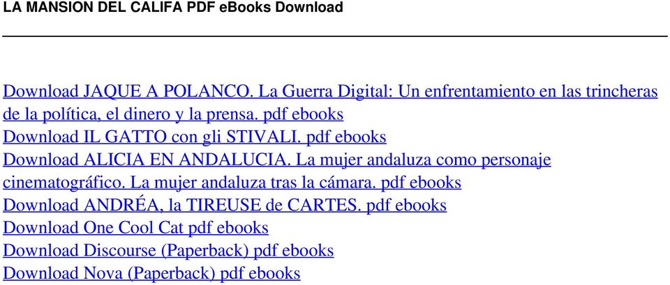 pdf ebooks Download IL GATTO con gli STIVALI. pdf ebooks Download ALICIA EN ANDALUCIA.