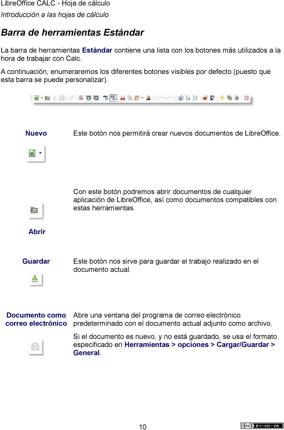 Con este botón podremos abrir documentos de cualquier aplicación de LibreOffice, así como documentos compatibles con estas herramientas.