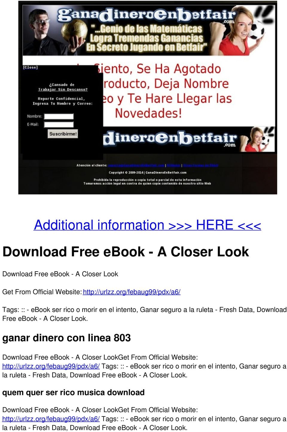 ganar dinero con linea 803 Download Free ebook - A Closer LookGet From Official Website: http://urlzz.