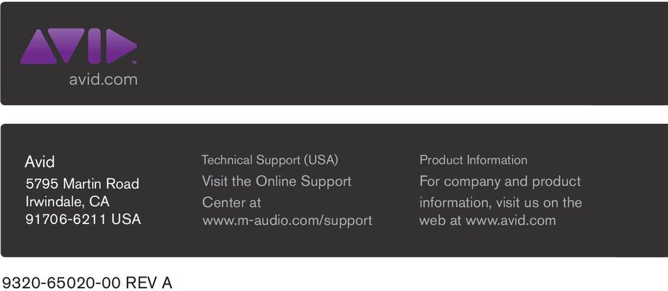 com/support Product Information For company and product