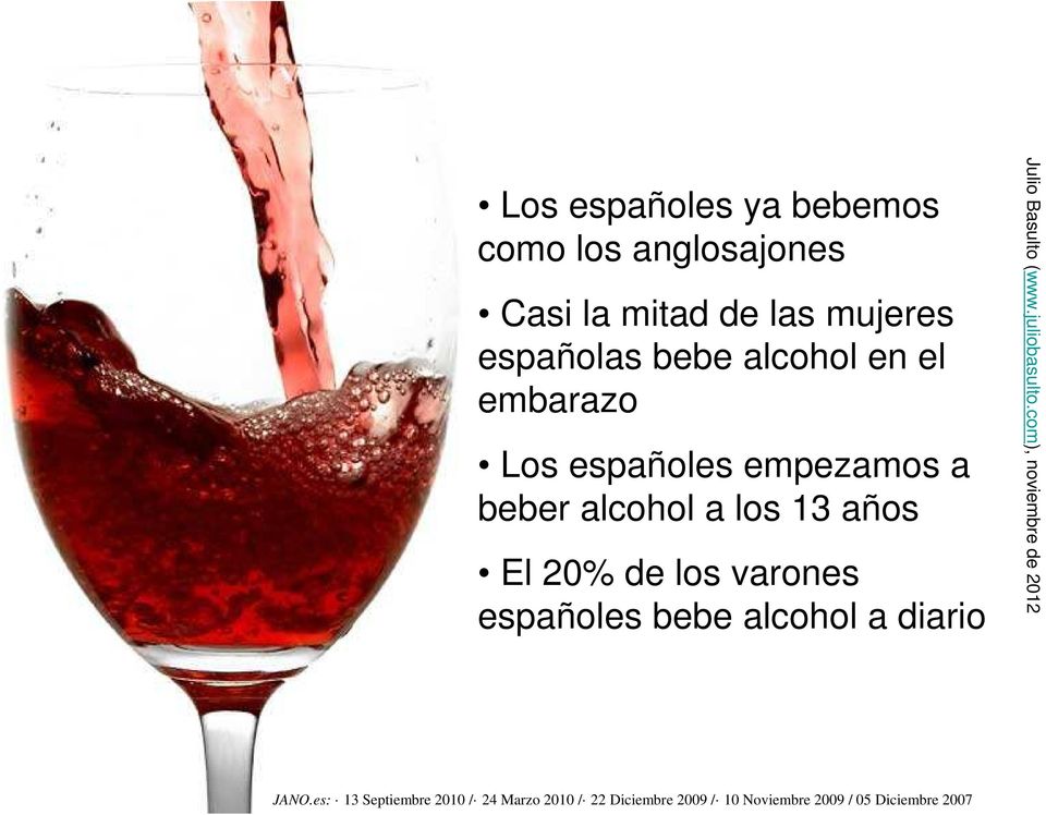 los 13 años El 20% de los varones españoles bebe alcohol a diario JANO.