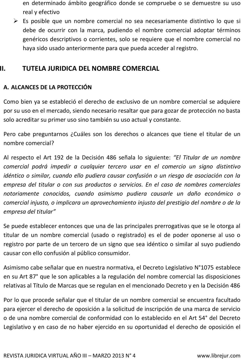 TUTELA JURIDICA DEL NOMBRE COMERCIAL A.