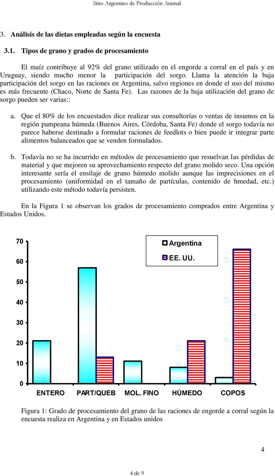 Llama la atención la baja participación del sorgo en las raciones en Argentina, salvo regiones en donde el uso del mismo es más frecuente (Chaco, Norte de Santa Fe).